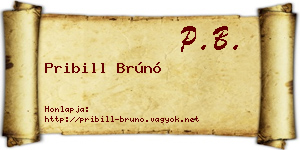 Pribill Brúnó névjegykártya